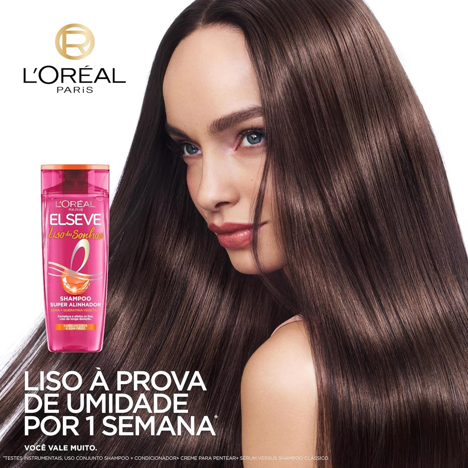 L'Oréal Paris Elseve Liso dos Sonhos Shampoo Super Alinhador, com Queratina Vegetal e AHA, 400ml